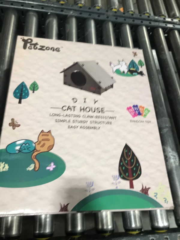 Photo 1 of PETZONE Cat House for Indoor Cats, Cat Bed Cave for Multiple & Large Cats Up to 22 Lbs, Scratch Resistant Peekaboo Cat Caves, Foldable Cat Tunnel Enclosed Bed (Brown/Beige, Large)