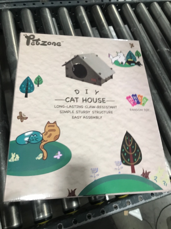 Photo 1 of PETZONE Cat House for Indoor Cats, Cat Bed Cave for Multiple & Large Cats Up to 22 Lbs, Scratch Resistant Peekaboo Cat Caves, Foldable Cat Tunnel Enclosed Bed (Brown/Beige, Large)