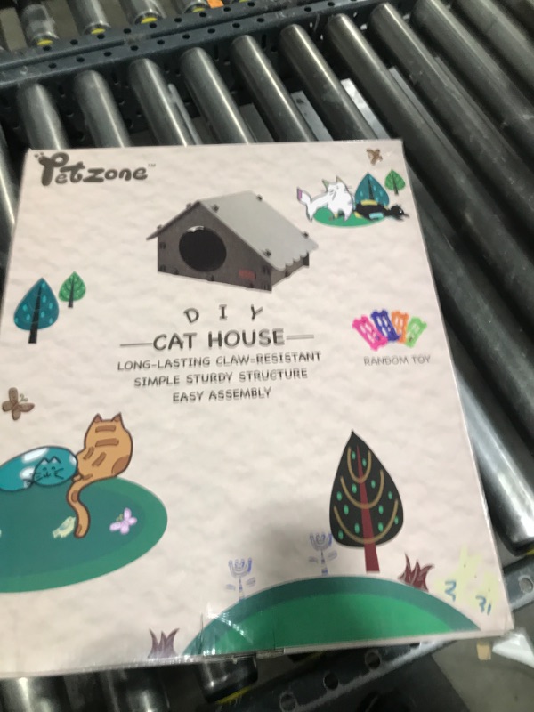 Photo 1 of PETZONE Cat House for Indoor Cats, Cat Bed Cave for Multiple & Large Cats Up to 22 Lbs, Scratch Resistant Peekaboo Cat Caves, Foldable Cat Tunnel Enclosed Bed (Brown/Beige, Large)