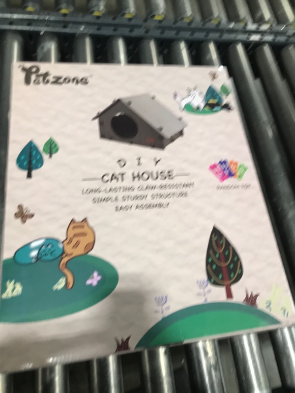 Photo 1 of PETZONE Cat House for Indoor Cats, Cat Bed Cave for Multiple & Large Cats Up to 22 Lbs, Scratch Resistant Peekaboo Cat Caves, Foldable Cat Tunnel Enclosed Bed (Brown/Beige, Large)
