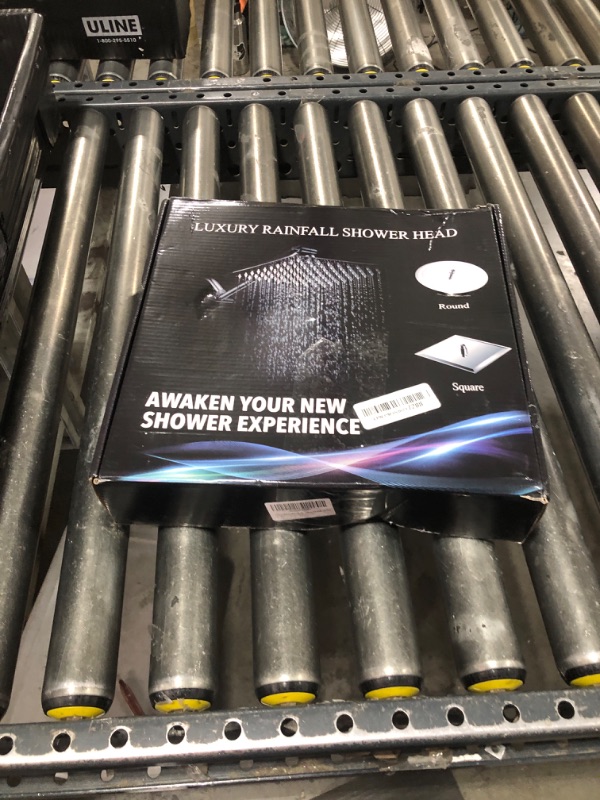 Photo 1 of 12 Inch Square Rain Showerhead with 11 Inch Adjustable Extension Arm,Large Stainless Steel High Pressure Shower Head,Ultra Thin Rainfall Bath Shower with Easy to Clean and Install-Brushed Nickel