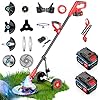 Photo 1 of Electric  Wacker Cordless, 20000 RPM Weed Eater Battery Powered with Detachable Wheels, 4-in-1 Foldable and Lightweight Grass Trimmer/Brush Cutter/String Trimmer, Lawn Mower Edger Garden and Yard