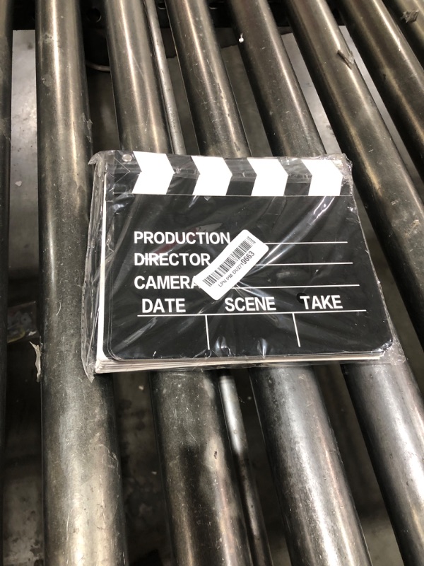 Photo 1 of 10 Pieces Movie Film Clap Board, 7 x 8 Inch Cardboard Movie Clapboard Directors Clapper Writable Cut Action Scene Board for Movies Films Photo Props(White)