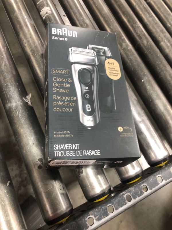 Photo 1 of Braun Series 8 Electric Razor for Men, with 4+1 Shaving Elements & Precision Long Hair Trimmer, Close & Gentle Even on Dense Beards, Wet & Dry Electric Razor with 60min Runtime, 8517s Galvano Silver