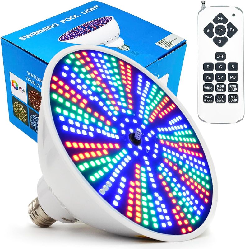 Photo 1 of 2025 Upgraded 50W Color LED Pool Light Bulb, 120V RGB Color Changing Pool Lights for Inground Swimming Pool, Replacement Bulb for Pentair Hayward Fixtures

