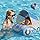 Photo 1 of 3D Car Thick PVC Inflatable Baby Swim Pool Float with Sun Shade Cover and Steering Wheel - Age 1-4 Years Old