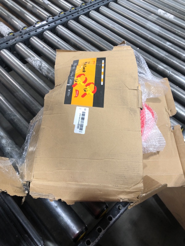 Photo 1 of KAYCENTOP Wheel Clamp Lock Universal Security Tire Locks Anti Theft Lock Fit Most Vehicles Max 11" Tire Width for Trailers SUV Boats ATV's Motorcycles Golf Cart Yellow/Red 2 Packs 6 Keys Alike