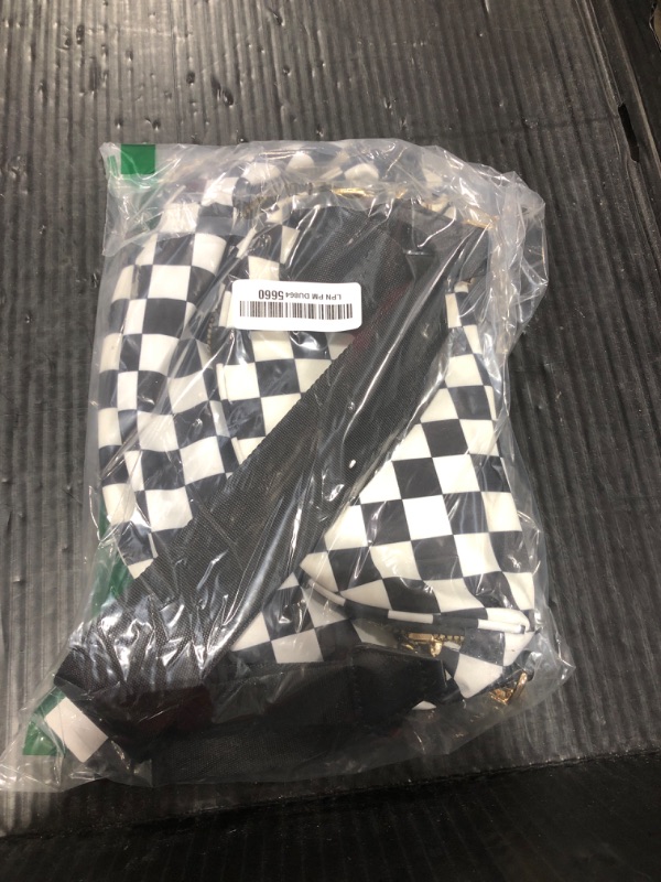 Photo 1 of FEIBOON Spacious Checkered Nylon Crossbody Bag Bum Bag Checkered Handbags Wallets for Women