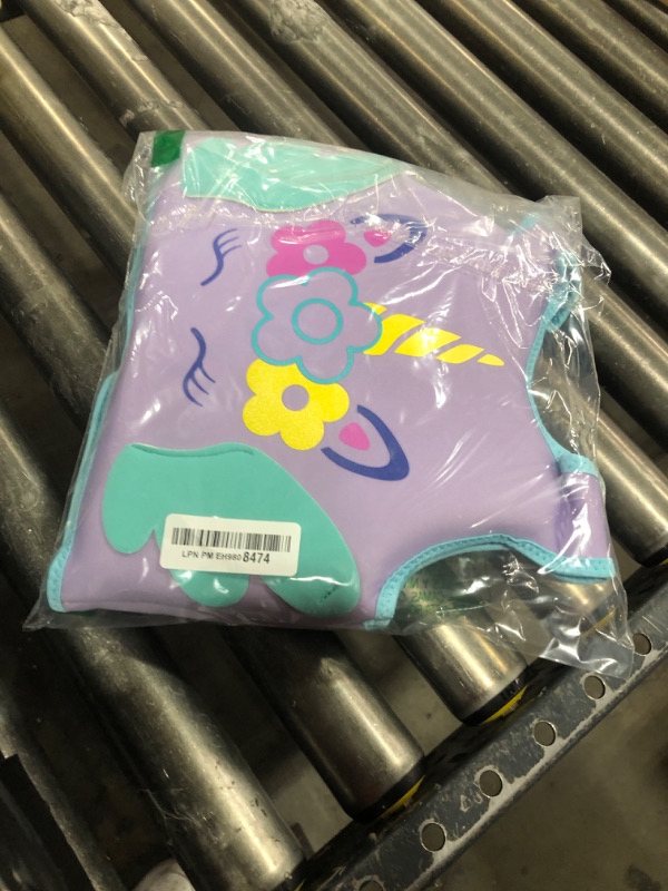 Photo 1 of Pottwal Swim Vest for Kids - Swim Jacket for 1-2 Years (24-33LBS) - Buoyancy Aid Made of Neoprene & EPE - with Adjustable Crotch Strap - Purple