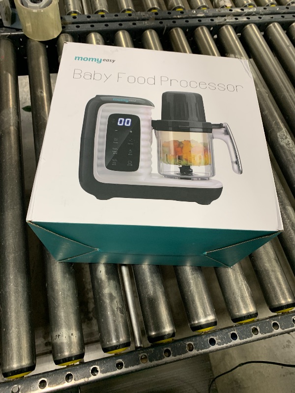 Photo 1 of MOMYEASY Baby Food Maker, Multifunction Processor Chopper Grinder, Baby Food Steamer and Puree Blender in-One, with Bottle Warmer, Auto Cooking & Grinding with Touch Control Panel&Self Cleans (Black)