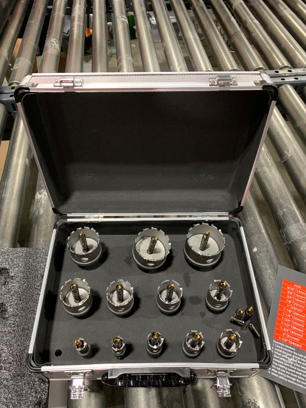 Photo 1 of Vearter 5/8"-2" TCT Hard Metal Hole Saw Kit, 10 Carbide Drill Bits with Pilot Drill, for Stainless Steel, Iron, Aluminum, Alloys, Plastics etc.
