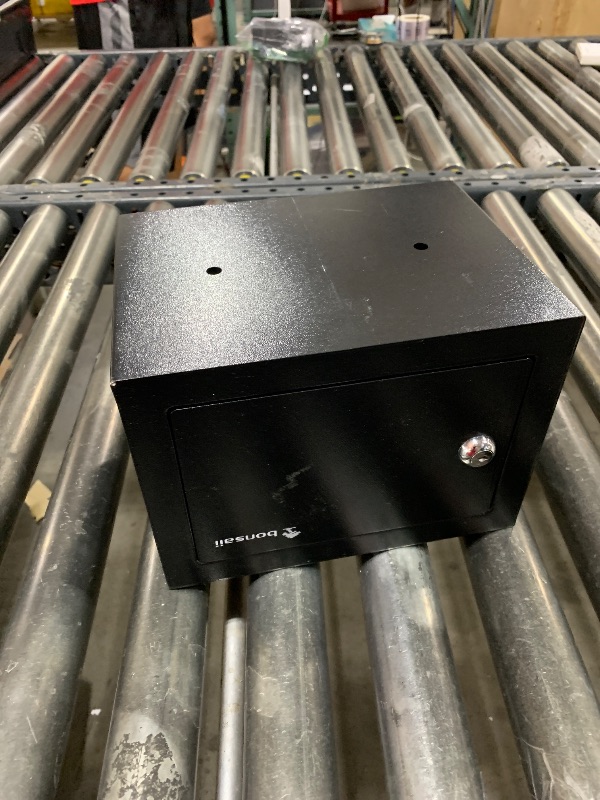 Photo 1 of Bonsaii Safe Box with Key Lock, Steel Security Lock Box, 0.23 Cubic Feet, 9.06" W x 6.69" D x 6.69" H, Small Hidden Safe for Cash Jewelry