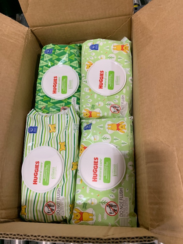 Photo 1 of Huggies Natural Care Sensitive Baby Wipes, Unscented, Hypoallergenic, 99% Purified Water, 12 Flip-Top Packs (768 Wipes Total), Packaging May Vary
