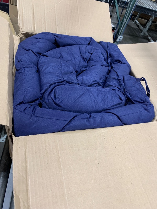 Photo 1 of Durable Extra 5" Thick Waterproof Porch Swing Cushions Outdoor 60 inch Swing Cushions 3 Seater Replacement Fade-Resistant with Backrest and Ties, for Outdoor Patio Long Bench Furniture(Navy Blue)