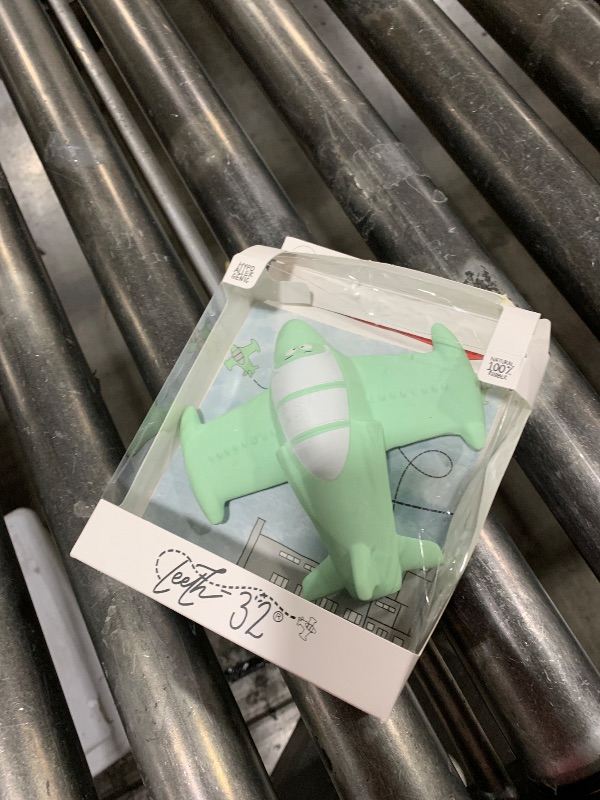 Photo 1 of Chewy, The Teeth-32 Airplane Teething Toy 100% Natural Havea Rubber Green