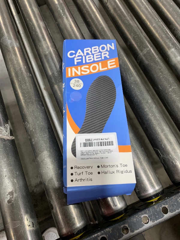 Photo 1 of 1 Pair Carbon Fiber Insole for Men Women Rigid Carbon Fiber Shoe Insert Carbon Fiber Foot Plate for Hallux Rigidus Limitus, Turf Toe?Morton's Toe (9.45” / 240mm - Men's 6.5 / Women's Size 7.5)