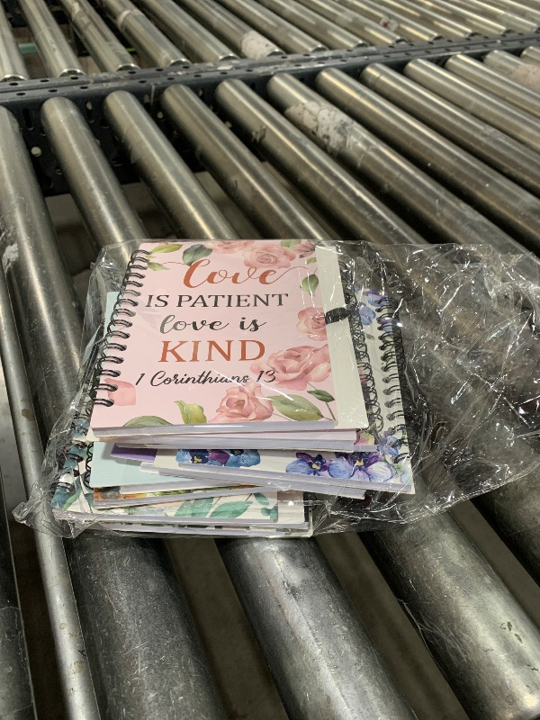 Photo 1 of Pasimy 10 Sets Christian Notebooks with 10 Positive Pens Floral Bible Verse Journals and Ballpoint Pen Spiral Notebook Set Scripture for Women Inspirational Gifts Religious Party Favors(Flower,A5)
