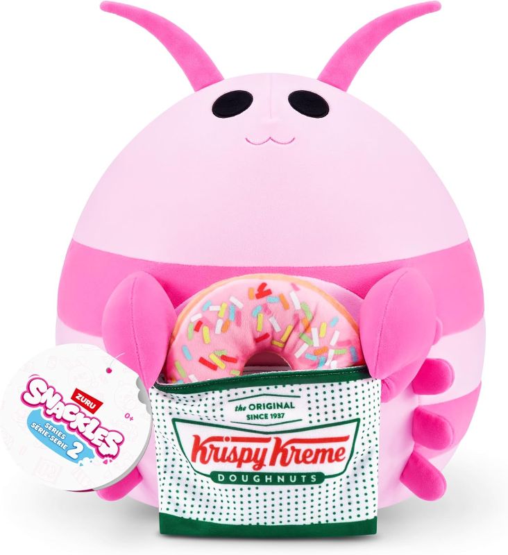 Photo 1 of Snackles Series 2 8-inch by ZURU Cuddly Squishy Comfort 8-inch Plush with Licensed Snack Brand Accessory (Shrimp&Krispy Kreme)