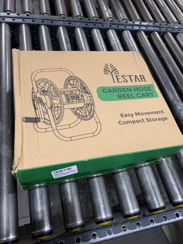 Photo 1 of YESTAR Water Hose Reel Cart, Holds 65-130 Ft of 5/8 Inch Hose, Wall Mounted Garden Hose Cart, Portable Hose Reel for Convenient Storage and Watering