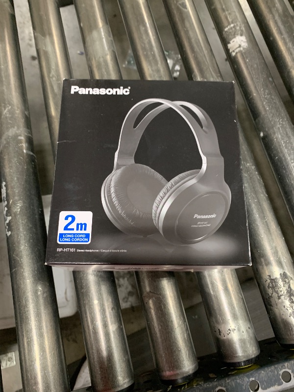 Photo 1 of Panasonic Headphones, Lightweight Over the Ear Wired Headphones with Clear Sound and XBS for Extra Bass, Long Cord, 3.5mm Jack for Phones and Laptops – RP-HT161-K (Black)