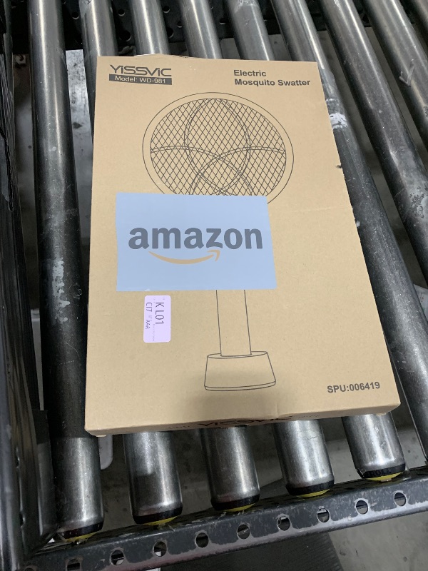 Photo 1 of YISSVIC Electric Fly Swatter 4000V Bug Zapper Racket Dual Modes Mosquito Killer with Purple Mosquito Light Rechargeable for Indoor Home Office Backyard Patio Camping