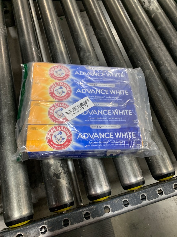 Photo 1 of Arm & Hammer Advance White Toothpaste, Clean Mint Flavor, Stain Defense Technology, 6 Ounce (Pack of 4)