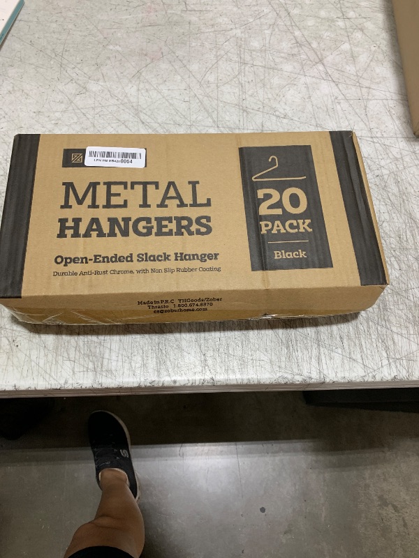 Photo 1 of Zober Pants Hangers Non Slip - 20 Pack Open Ended Pants and Jean Hangers for Closet - Space Saving Clothes Hanger - Strong, Durable, Metal Pant Hangers (Black)