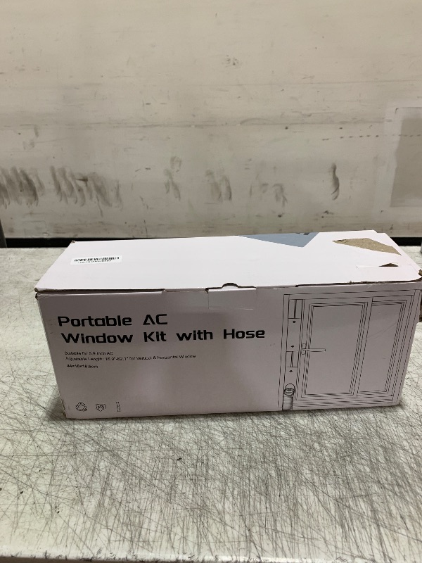 Photo 1 of Kerykwan Portable Air Conditioner Window Vent Kit with 5.9” Exhaust Hose Adjustable Portable AC Window Kit for Ducting Universal Portable AC Seal Panel for Horizontal&Vertical Window