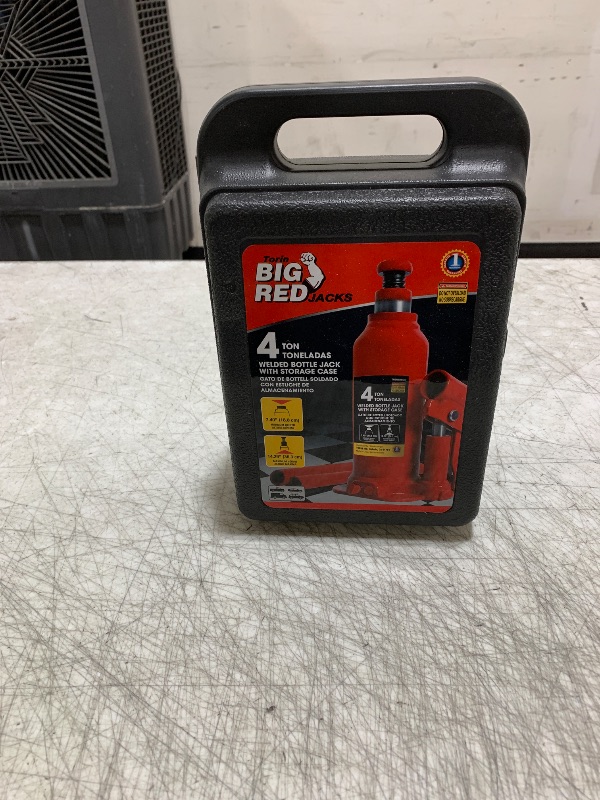 Photo 1 of Torin T90413 Big Red Hydraulic Bottle Jack with Carrying Case, 4 Ton (8,000 lb) Capacity