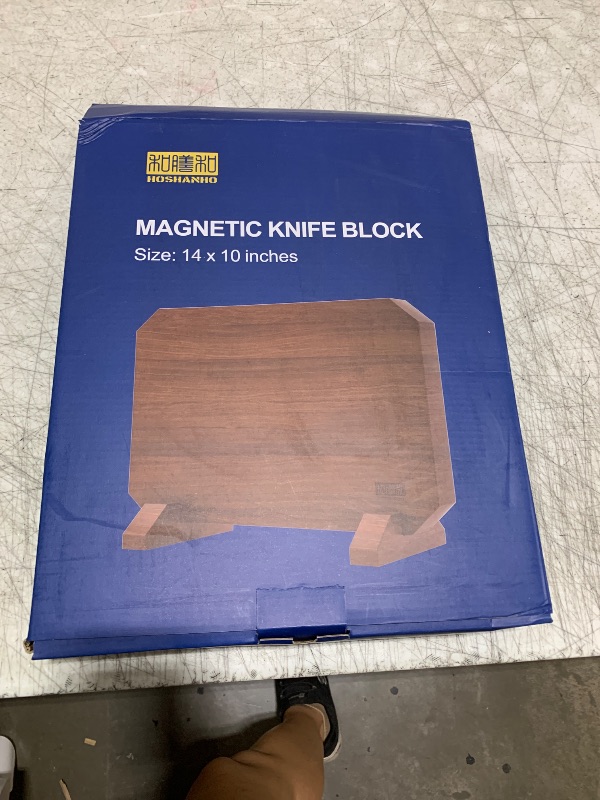 Photo 1 of HOSHANHO Magnetic Knife Block, Thickened Acacia Wood Kitchen Knife Holder Stand with Strong Magnets, Multifunctional Double Side Knife Storage Organizer for Kitchen Counter