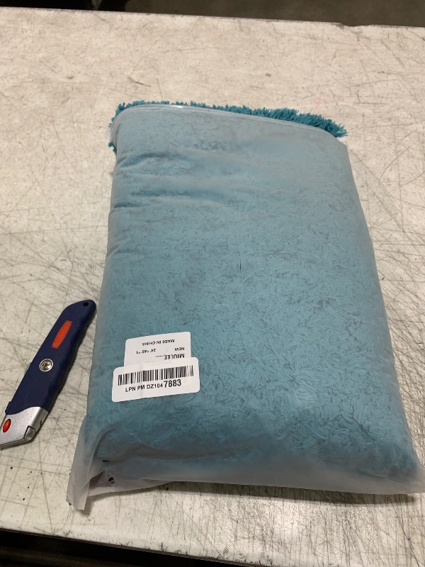 Photo 1 of MIULEE Teal Bathroom Rugs Non Slip Bath Mat 24'' x 48'' Shaggy Soft Bath Rug Plush Microfiber Absorbent Water for Shower Tub Machine Washable (Teal, 24x48 Inches)