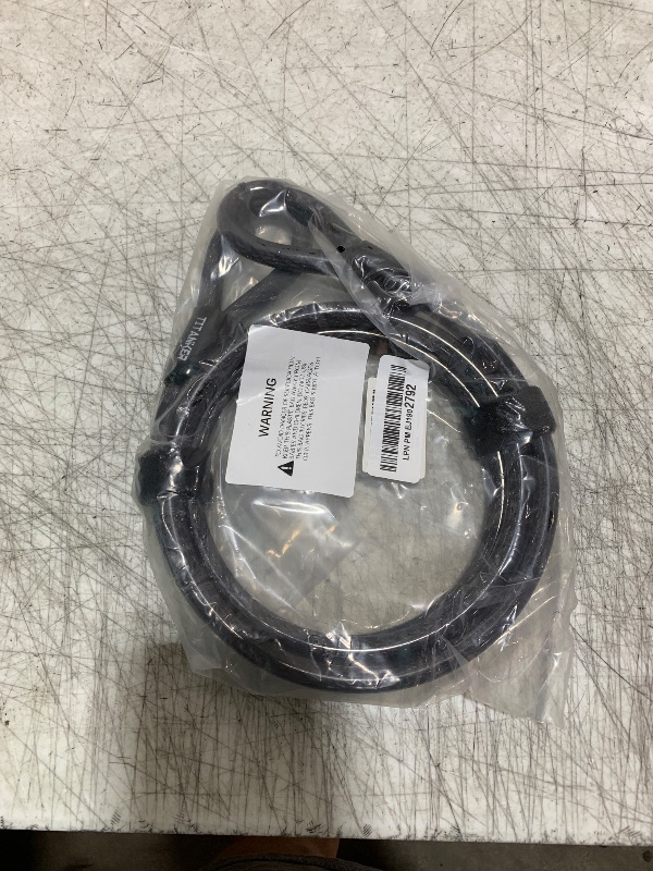 Photo 1 of Titanker Bike Lock Cable,12mm Thick Security Cable with Loops Heavy Duty Steel Cable Vinyl Coated Bike Cable Lock Security Chain (4ft, 7ft, 15ft, 30ft)