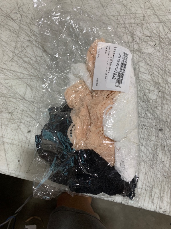 Photo 1 of Tinksky 3pcs Women's Floral Lace Stretchy Strapless See Through Bandeau Tube Top with Bra - Size M.