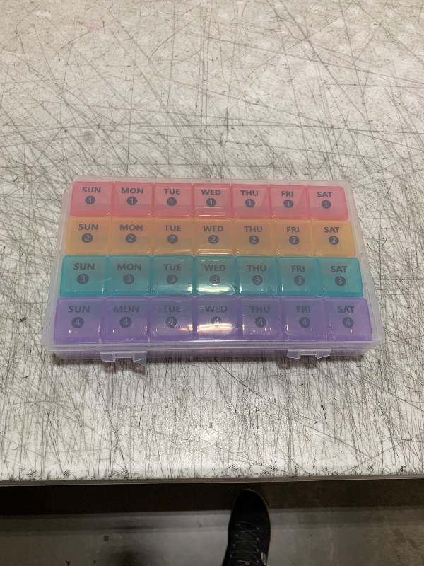 Photo 1 of DANYING XL Monthly Pill Organizer 1 Time a Day with Dust-Proof Case, Extra Large 4 Weeks Pill Box Once a Day, 28 Days Pill Container 1 Per Day, Weekly Vitamin Case, Daily Medicine Organizer