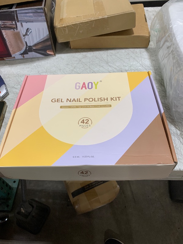 Photo 1 of GAOY 42 Pcs Gel Nail Polish Kit, Jelly Pink Glitter Green Burgundy Red Blue Colors All Seasons Gel Nail Polish Set with Glossy & Matte Top Coat and Base Coat for Salon and DIY Manicure at Home