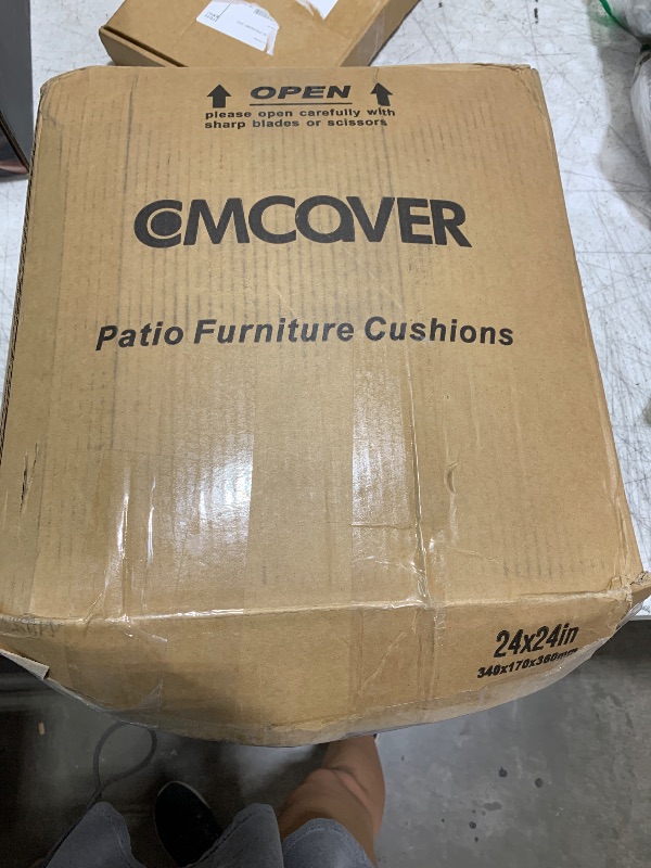Photo 1 of Comcaver Outdoor Chair Cushions 24x24 Inch, Waterproof Fade Resistant Deep Seat and Backrest Cushion Set for Patio Furniture, Navy, 1 Set