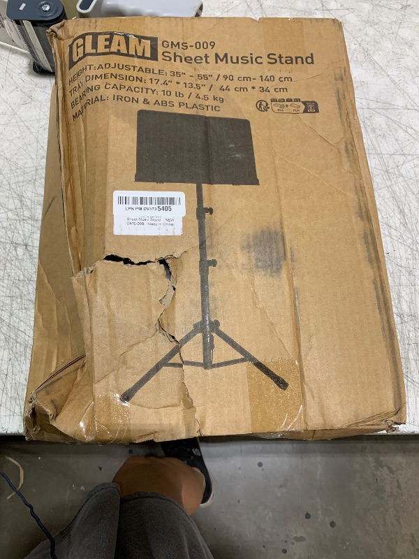 Photo 1 of GLEAM Sheet Music Stand - Full Metal with Carrying Bag, Phone Holder, Sheet Music Folder and Clip, 5 in 1 Desktop Book Stand