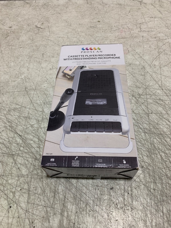 Photo 1 of PROSCAN Cassette Player & Recorder with Microphone, Headphone Jack, Aux in, Black