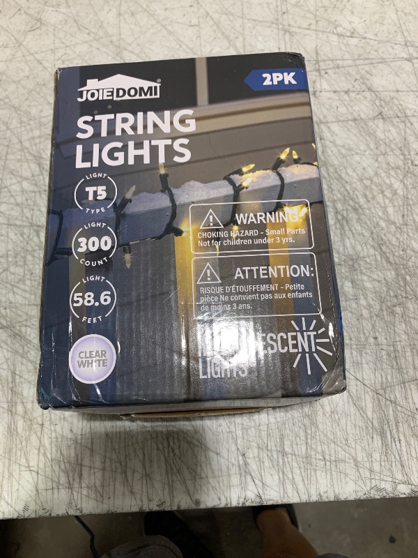 Photo 1 of Joiedomi Clear Christmas String Lights Indoor,300(2x150) Mini Warm White Fairy Light,62.4FT Lighting Decor for Patio Dorm Classroom Bedroom Holiday Wedding Party Garland Birthday Festival,Green Wire