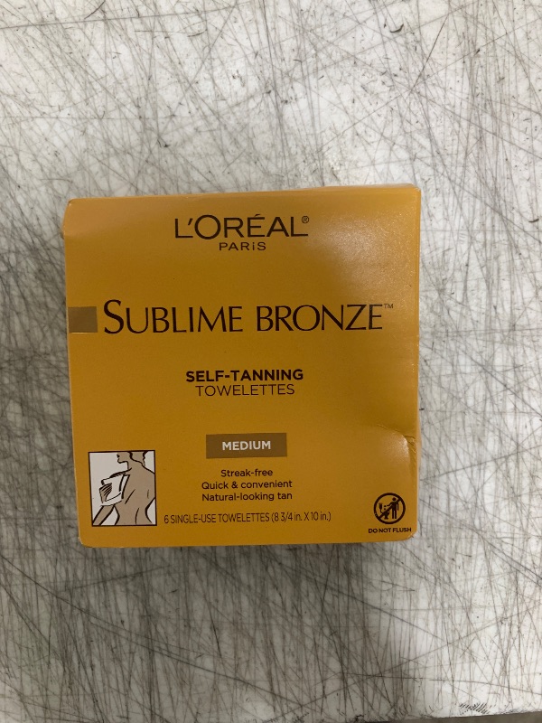 Photo 1 of L'Oreal SUBLIME BRONZE Self-Tanning Towelettes For Body Medium Natural Tan 6 Each (Pack of 3)