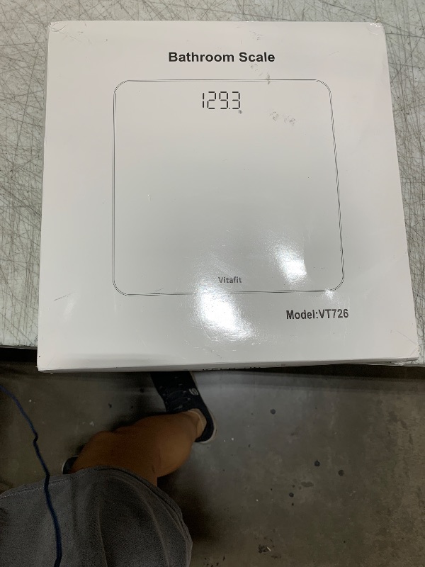 Photo 1 of Vitafit Digital Bathroom Scale for Body Weight, Weighing Professional Since 2001, Clear LED Display and Step-On, 3*AAA Batteries Included, 400lb/182kg, Spray Silver Black