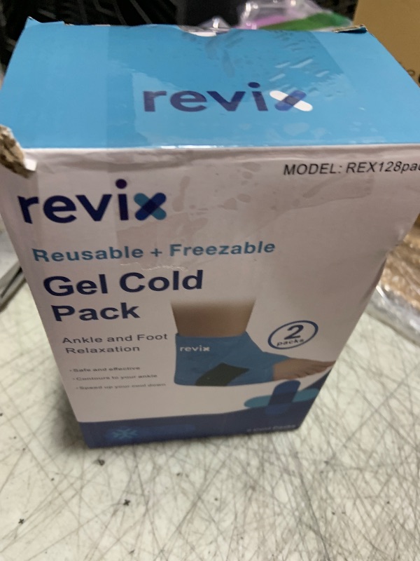 Photo 1 of REVIX Ankle Ice Pack Wrap – Reusable Gel Cold Compression for Foot Discomfort, Ice Wrap for Feet Swelling and Recovery, Plantar Fasciitis, Achilles Tendonitis, and Sprained Ankles, 2 Packs