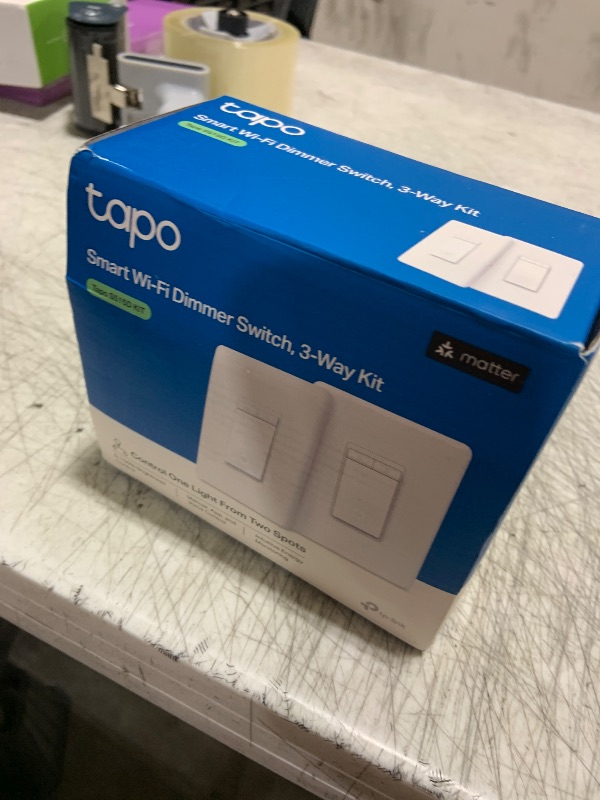 Photo 1 of TP-Link Tapo Smart 3 Way Dimmer Switch KIT, Matter Compatible, Energy Monitoring, Neutral Wire Required, Works with Alexa, Siri, Google Home, SmartThings, UL Certified, 2.4GHZ Wi-Fi, Tapo S515D KIT