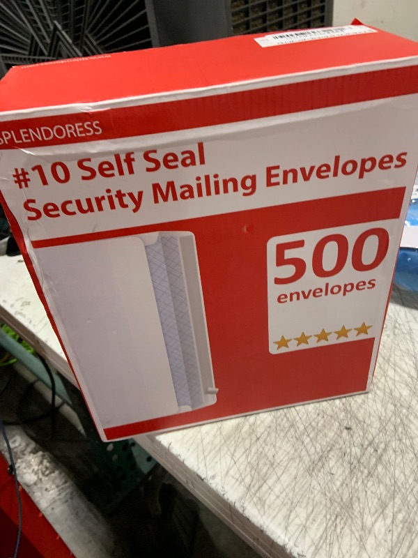 Photo 1 of #10 Envelopes Letter Size Self Seal | 500 Business Mailing Security Peel and Sealing Envelope | 100% Tinted | no 10 White Windowless Legal Regular Plain Envelops Pack | 4-1/8 x 9-1/2 Inches | 24 LB