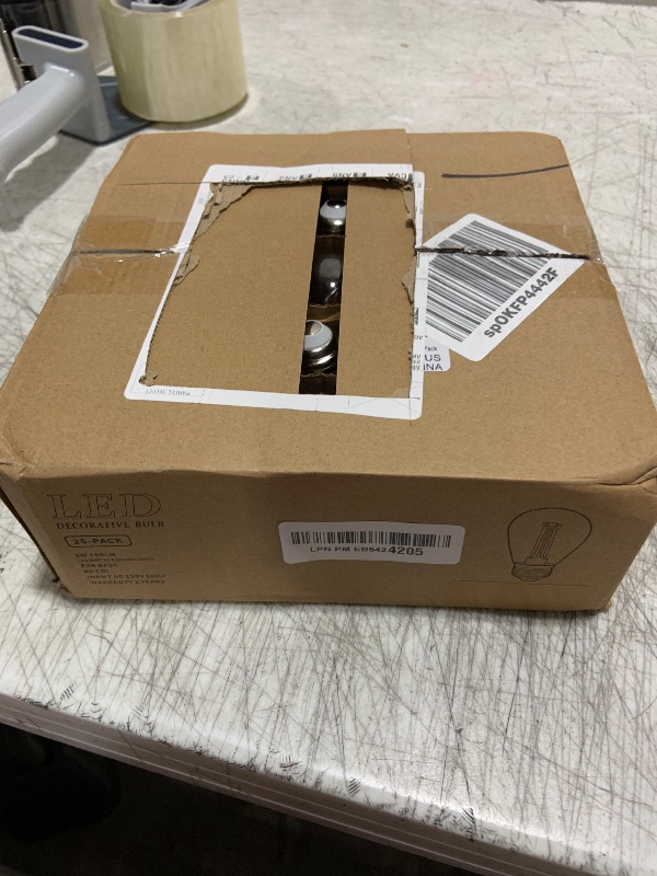 Photo 1 of S14 Replacement LED Light Bulbs, Shatterproof & Waterproof 2W S14 LED Bulbs, Outdoor String Lights , E26 Base Patio Edison LED Light Bulbs, Warm White 2200K Plastic 150ML Non-Dimmable 25 Pack