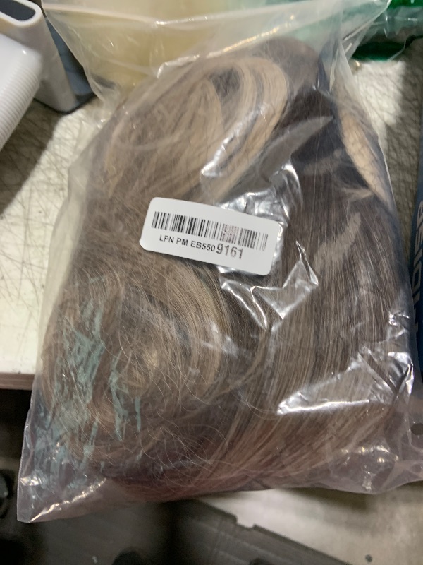 Photo 1 of Long Brown Gray Straight Wig With Bangs Ombre Grey Wigs for Women Natural Synthetic Hair Wig Daily Wear Cosplay Party Use 24 inches Heat Resistant