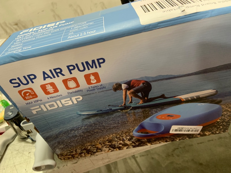 Photo 1 of Electric Paddle Board Pump, 20PSI Rechargeable SUP Pump, Air Pump with Dual Stage Inflation&Auto-Off, Deflation Function 12V DC Car Connector for Paddleboard, Kayak Inflatables