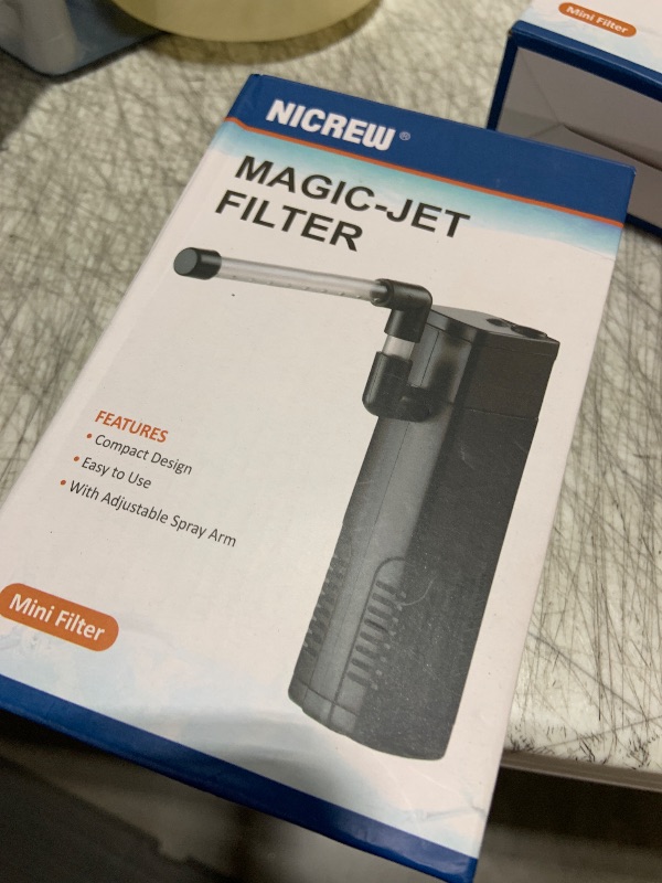 Photo 1 of NICREW Aquarium Internal Filter, Submersible Power Filter with Multiple Function for Fish Tanks 2 to 5 Gallon, 40 GPH, 3.5W