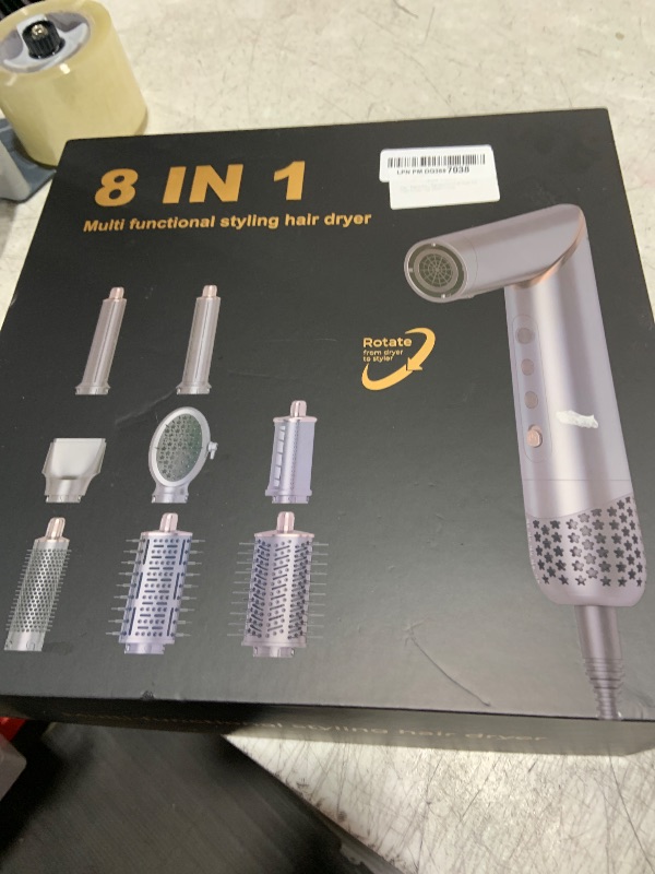 Photo 1 of 8 in 1 Hair Wrap Air Styler, Flex Magic Air Curler for Hair Dupe, Hot Air Brush Styler and Dryer in One Style, Autowrap Airstyler, Gray
