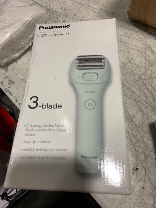 Photo 1 of Panasonic Electric Razor for Women, Cordless 3-Blade Shaver with Pop-Up Trimmer, Wet Dry Operation - ES-AWL6AG (Mint)